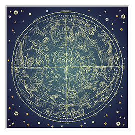 Wandbild  Sternenkarte