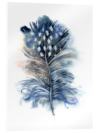 Acrylglasbild  Feder blau - Verbrugge Watercolor