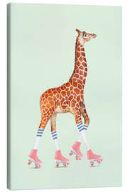 Leinwandbild  Giraffe mit Rollschuhen - Jonas Loose