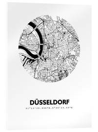 Acrylglasbild  Stadtplan von Düsseldorf - 44spaces