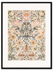 Gerahmter Kunstdruck  Lilie und Granatapfel - William Morris