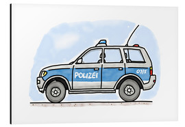 Alubild  Hugos Polizei Einsatzwagen - Hugos Illustrations