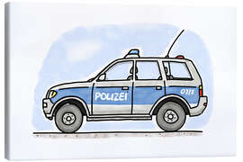 Leinwandbild  Hugos Polizei Einsatzwagen - Hugos Illustrations