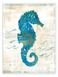 Poster Seepferdchen und Wellen III