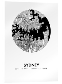 Acrylglasbild  Stadtplan von Sydney - 44spaces