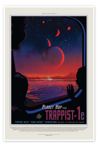 Poster Retro Space Travel - Trappist-1e