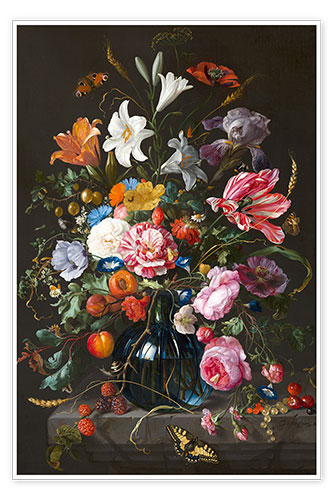 Poster Vase mit Blumen