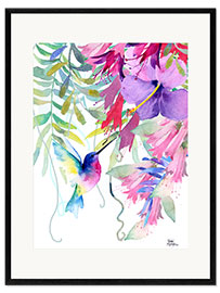 Gerahmter Kunstdruck  Kolibri im Hängegarten - Rachel McNaughton