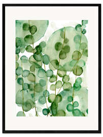 Gerahmter Kunstdruck  Transparente Aquarellblätter - Melissa Wang