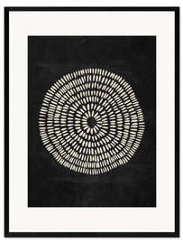 Gerahmter Kunstdruck  Abstrakter schwarzer Kreis - Olga Telnova